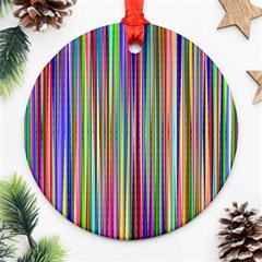 Striped Stripes Abstract Geometric Ornament (round) by Wegoenart