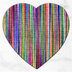 Striped Stripes Abstract Geometric Jigsaw Puzzle (heart) by Wegoenart