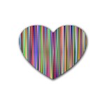 Striped Stripes Abstract Geometric Rubber Coaster (Heart)  Front