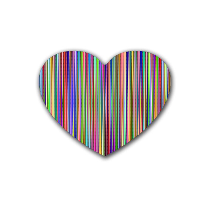 Striped Stripes Abstract Geometric Rubber Coaster (Heart) 