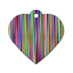 Striped Stripes Abstract Geometric Dog Tag Heart (two Sides) by Wegoenart