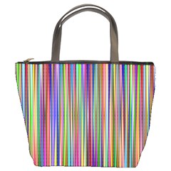 Striped Stripes Abstract Geometric Bucket Bag