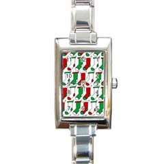 Stocking Background Rectangle Italian Charm Watch by Wegoenart