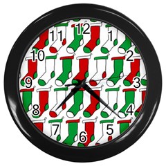 Stocking Background Wall Clock (black) by Wegoenart