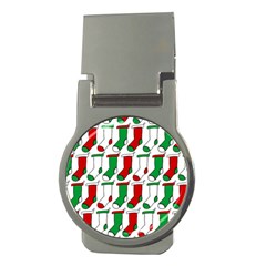 Stocking Background Money Clips (round)  by Wegoenart