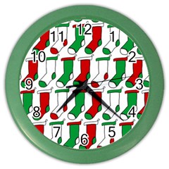 Stocking Background Color Wall Clock by Wegoenart