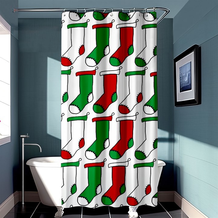 Stocking Background Shower Curtain 36  x 72  (Stall) 