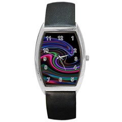 Art Abstract Colorful Abstract Barrel Style Metal Watch by Wegoenart