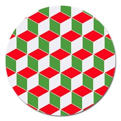 Christmas Abstract Background Magnet 5  (round) by Wegoenart