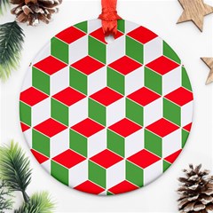 Christmas Abstract Background Round Ornament (two Sides) by Wegoenart