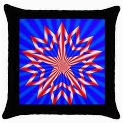 Star Explosion Burst Usa Red Throw Pillow Case (black) by Wegoenart