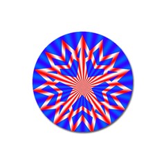 Star Explosion Burst Usa Red Magnet 3  (round) by Wegoenart