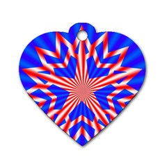 Star Explosion Burst Usa Red Dog Tag Heart (one Side) by Wegoenart