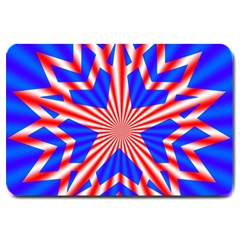 Star Explosion Burst Usa Red Large Doormat  by Wegoenart