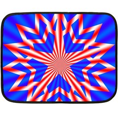 Star Explosion Burst Usa Red Fleece Blanket (mini) by Wegoenart