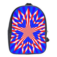 Star Explosion Burst Usa Red School Bag (large) by Wegoenart