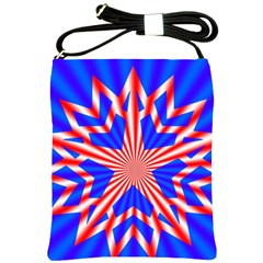 Star Explosion Burst Usa Red Shoulder Sling Bag by Wegoenart