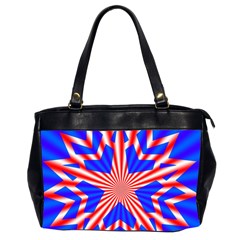 Star Explosion Burst Usa Red Oversize Office Handbag (2 Sides) by Wegoenart