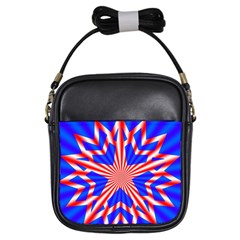 Star Explosion Burst Usa Red Girls Sling Bag by Wegoenart