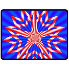 Star Explosion Burst Usa Red Fleece Blanket (large)  by Wegoenart