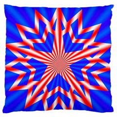 Star Explosion Burst Usa Red Large Cushion Case (one Side) by Wegoenart