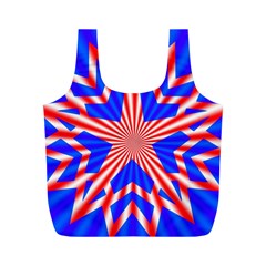 Star Explosion Burst Usa Red Full Print Recycle Bag (m) by Wegoenart