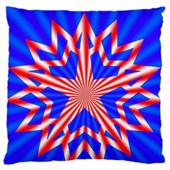 Star Explosion Burst Usa Red Large Flano Cushion Case (two Sides) by Wegoenart