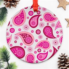 Paisley Pattern Art Background Ornament (round) by Wegoenart