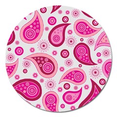 Paisley Pattern Art Background Magnet 5  (round) by Wegoenart