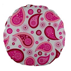 Paisley Pattern Art Background Large 18  Premium Round Cushions by Wegoenart