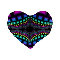 Fractal Art Artwork Digital Art Standard 16  Premium Flano Heart Shape Cushions by Wegoenart