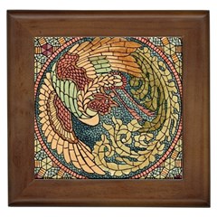 Wings Feathers Cubism Mosaic Framed Tiles by Wegoenart