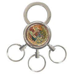 Wings Feathers Cubism Mosaic 3-ring Key Chains by Wegoenart