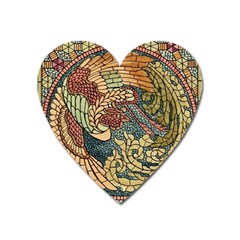 Wings Feathers Cubism Mosaic Heart Magnet by Wegoenart