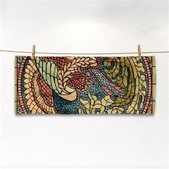 Wings Feathers Cubism Mosaic Hand Towel by Wegoenart