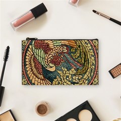 Wings Feathers Cubism Mosaic Cosmetic Bag (small) by Wegoenart