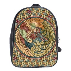 Wings Feathers Cubism Mosaic School Bag (large) by Wegoenart