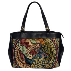 Wings Feathers Cubism Mosaic Oversize Office Handbag by Wegoenart