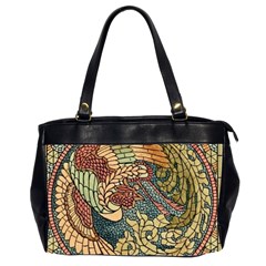 Wings Feathers Cubism Mosaic Oversize Office Handbag (2 Sides) by Wegoenart