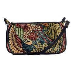 Wings Feathers Cubism Mosaic Shoulder Clutch Bag by Wegoenart