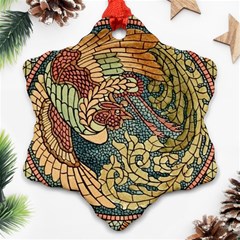 Wings Feathers Cubism Mosaic Ornament (snowflake) by Wegoenart