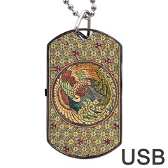 Wings Feathers Cubism Mosaic Dog Tag Usb Flash (two Sides) by Wegoenart