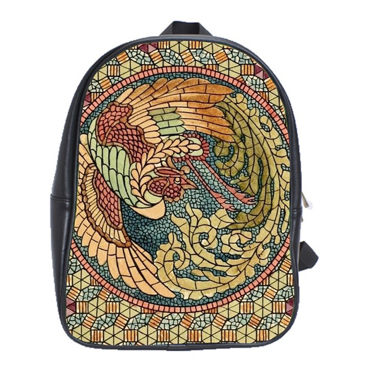 Wings Feathers Cubism Mosaic School Bag (XL)