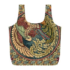 Wings Feathers Cubism Mosaic Full Print Recycle Bag (l) by Wegoenart