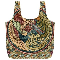 Wings Feathers Cubism Mosaic Full Print Recycle Bag (xl) by Wegoenart