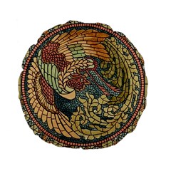 Wings Feathers Cubism Mosaic Standard 15  Premium Flano Round Cushions by Wegoenart