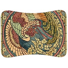 Wings Feathers Cubism Mosaic Velour Seat Head Rest Cushion by Wegoenart