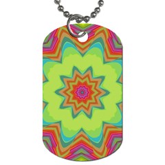 Abstract Art Abstract Background Green Dog Tag (two Sides) by Wegoenart