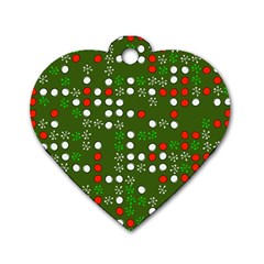 1960 s Christmas Background Dog Tag Heart (one Side) by Wegoenart