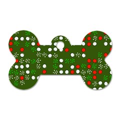 1960 s Christmas Background Dog Tag Bone (one Side) by Wegoenart